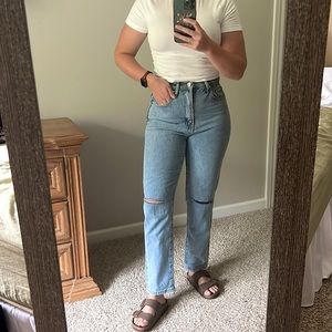 High waisted straight jean